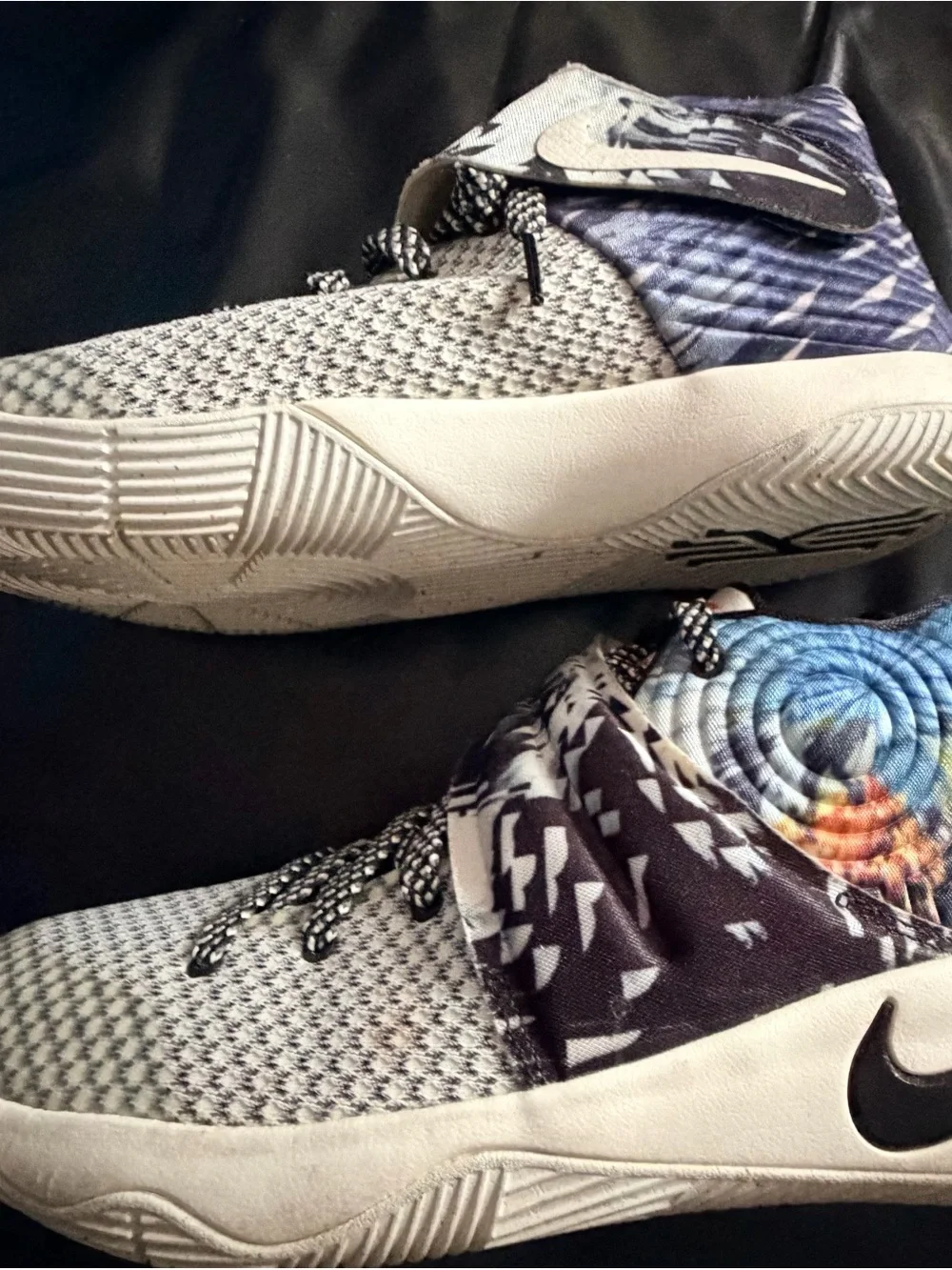 Nike Gray and Black Patterned Kids Sneakers